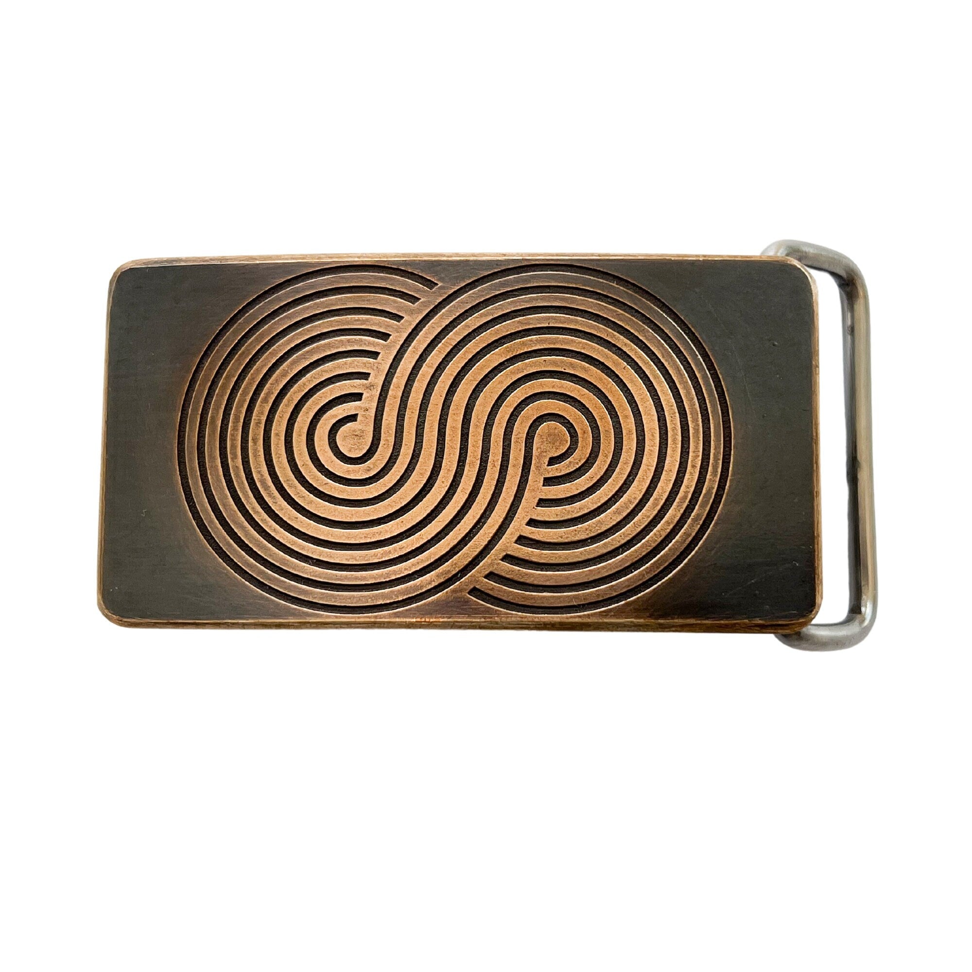 Tracks Infinity Bronze Belt Buckle