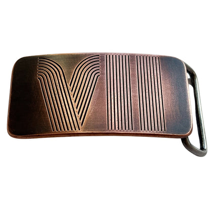 Tracks Roman Numeral 7 Copper Belt Buckle - Steel Toe Studios